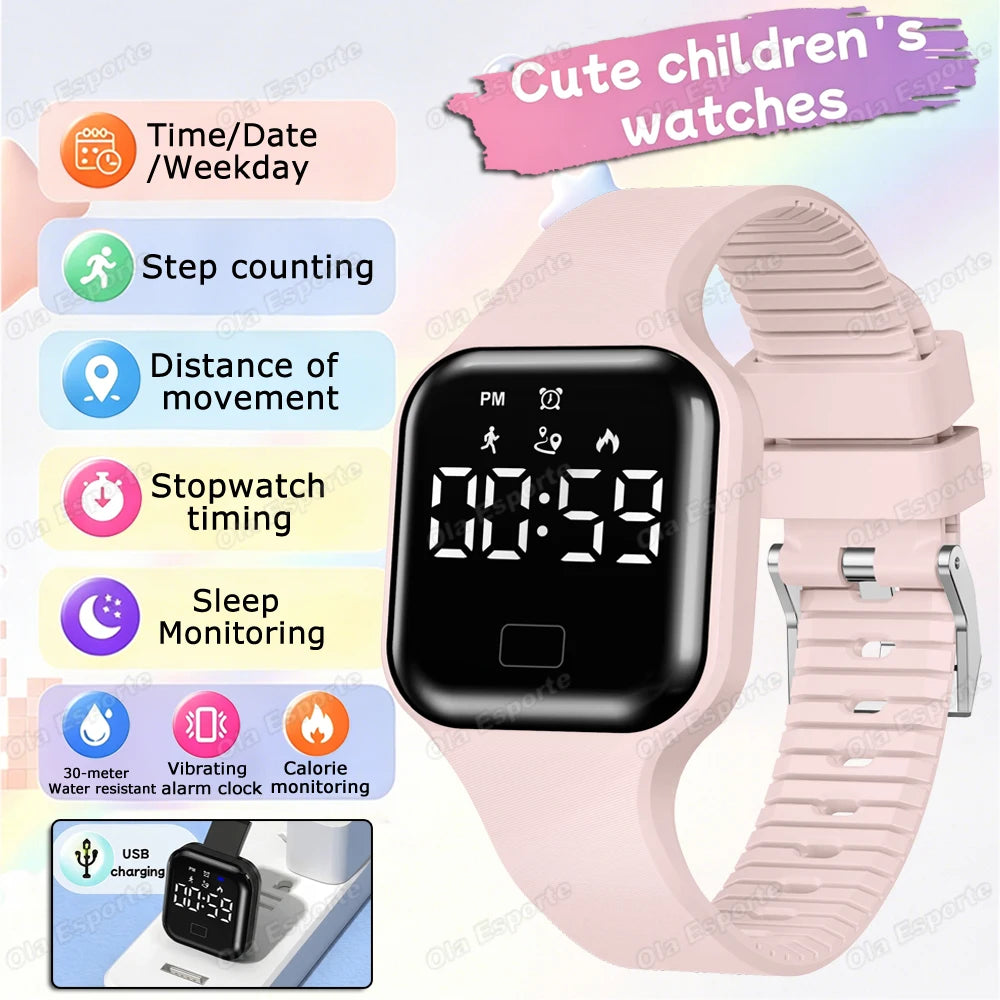 Smart Watch For Men Sports High School Student Sleep Monitor Waterproof Alarm Clock Multi Functional Women Electronic Watch HW12