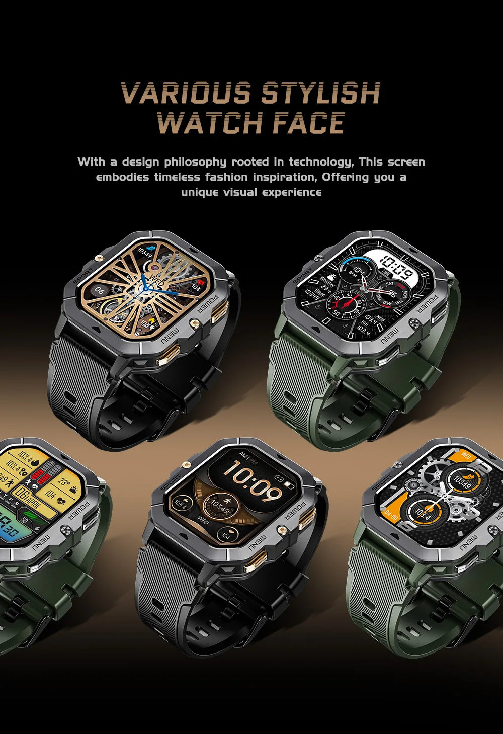 Smart Watch For Men 100+ Sports Modes,Activity Tracker with Heart Rate/SpO2/Sleep Monitor,1 ATM Waterproof  For Andriod IOS
