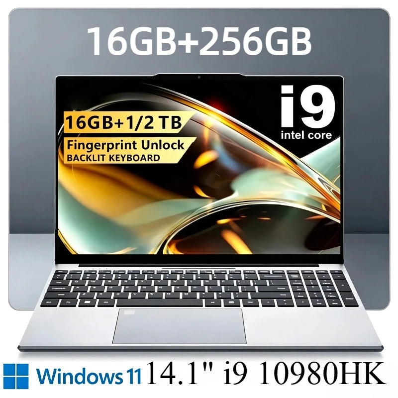 Intel Core i9 10980HK 14.1 Inch Windows 11 Pro Laptop 32GB RAM 2TB M.2 SSD 8 Core 16 Thread Notebook Gaming Office Computer