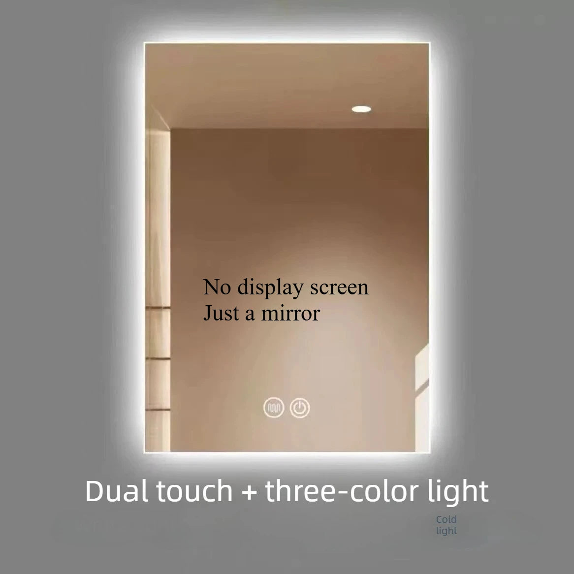 Smart Lighted Mirror With Touch Screen TV Tri-color Adjustable Light 2 in 1 Mirror TV Ideal for Hotels and RV