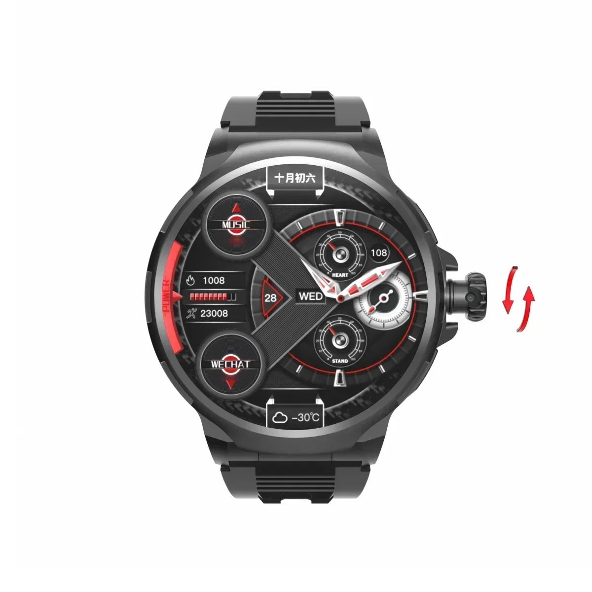 2025 New Smartwatch 1.85-inch Display High Definition Screen Android OS 4G SIM Card 180° Rotating Camera Waterproof WiFi GPS