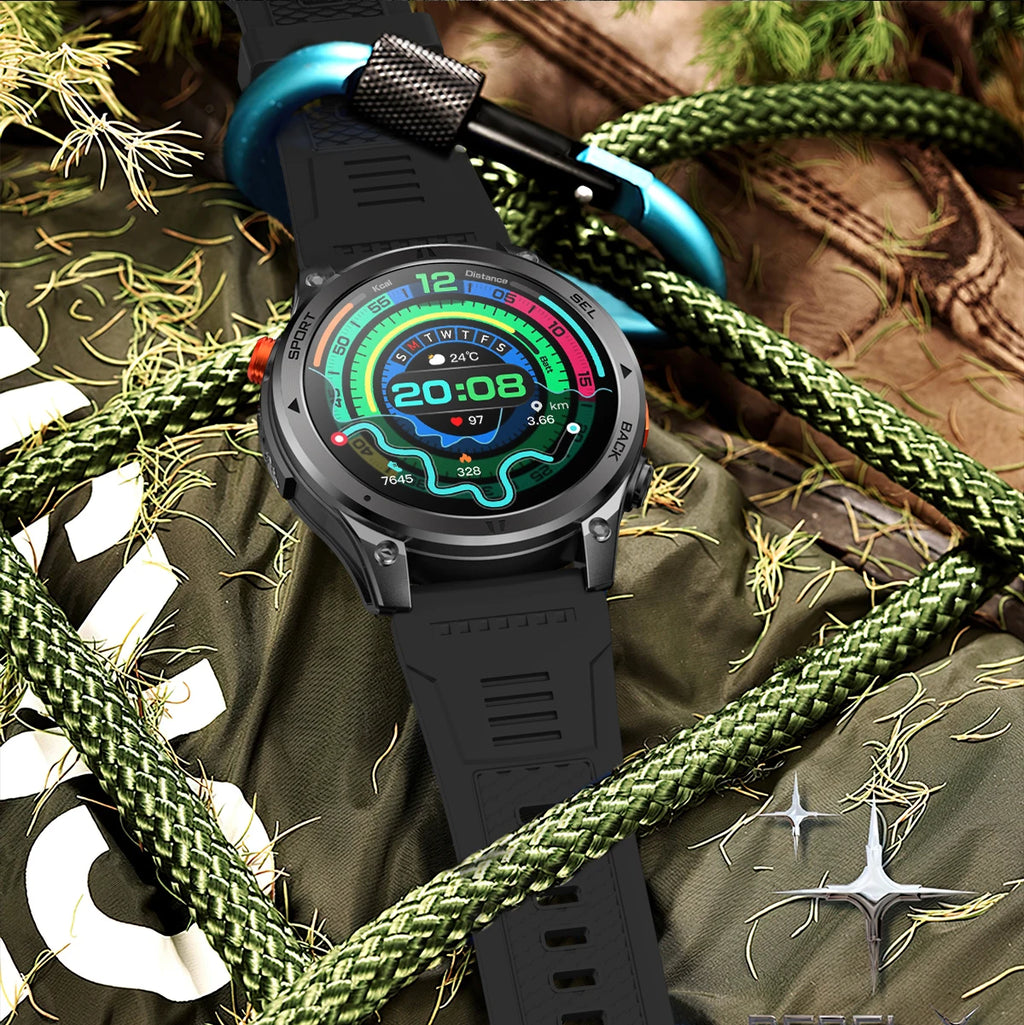 2026NEW Smart Watch Outdoors Sports MAN Bluetooth Call IP68 Waterproof Heart Rate GPS HD Screen Large Battery Health Monitoring