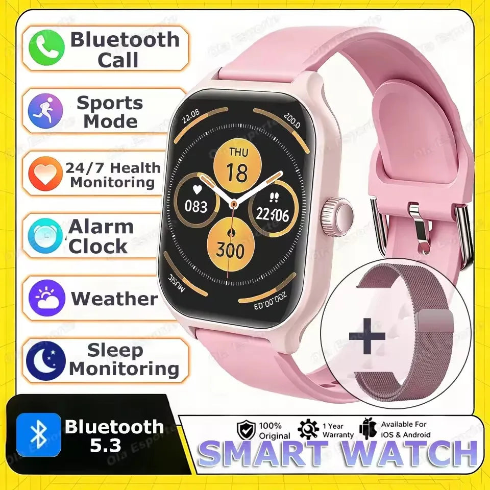 2025 Smart Watch Android IOS Phone 2.01 Inch Color Screen Bluetooth Answer Call Fitness Watches Tracker Smartwatch Women Men