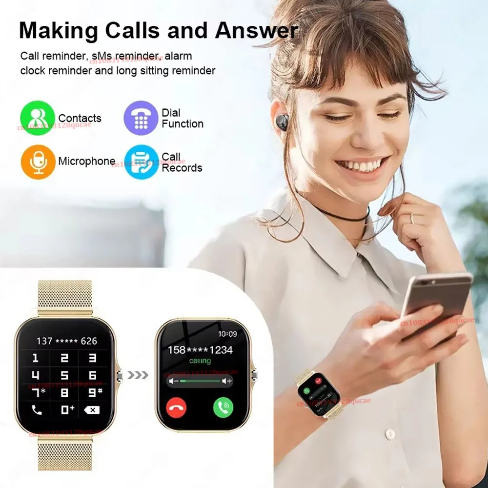 Latest Upgraded Fashion Design Smart Watch 1.83-inch Full-Screen Sports Smartwatch for Men and Women, Wireless Calling New Hw12