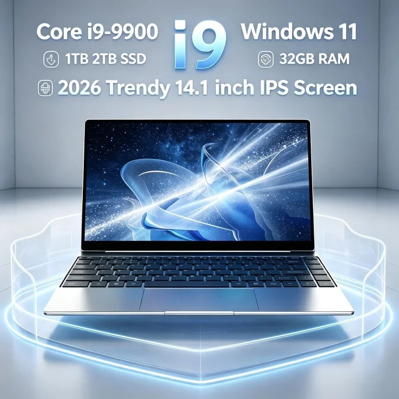 2026 Solid 14.1" Ultra Slim Laptop Intel Core i9-9900 2TB M.2 SSD 32GB RAM Windows 11 Pro Home Study Computer