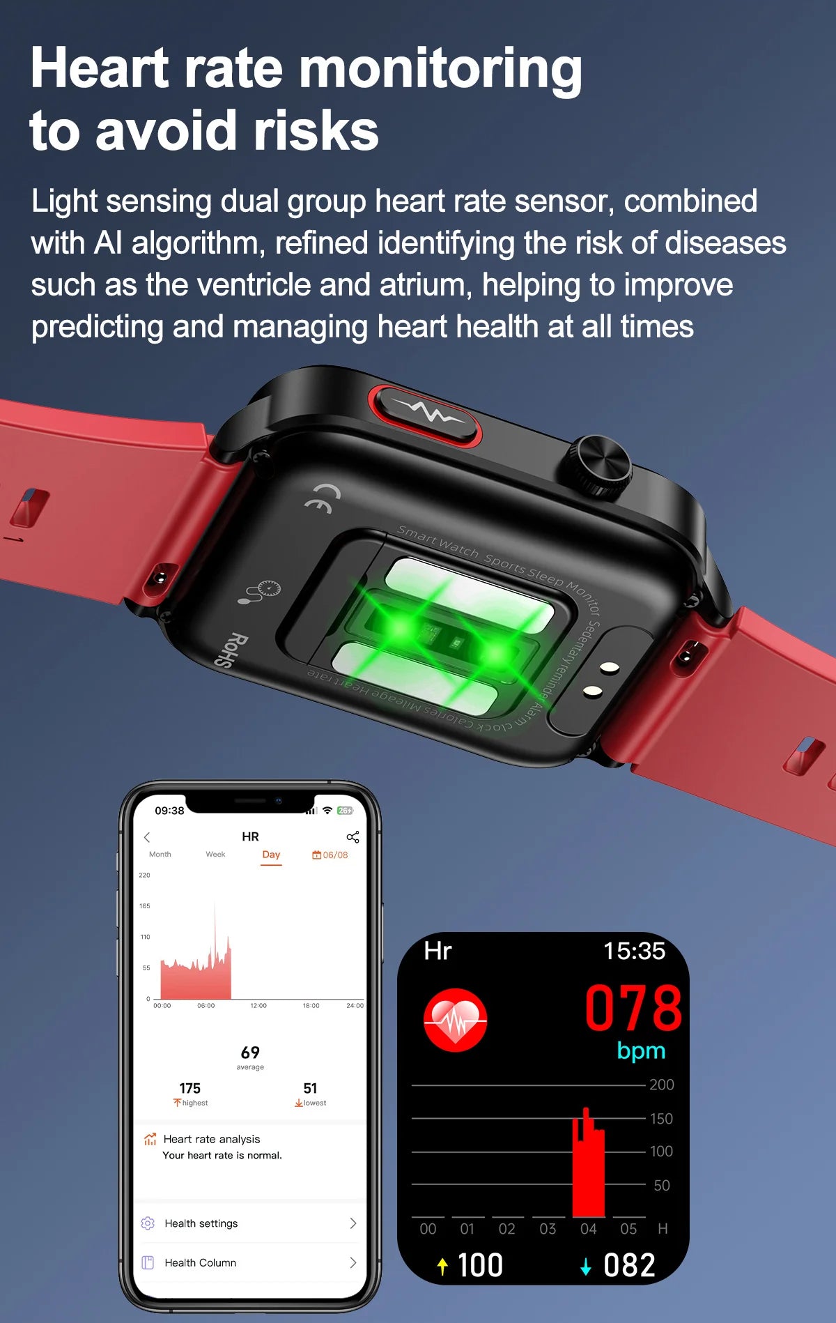 2026 New Smart Watch air Pump ECG True Accurately Blood Pressure Airbag health watch Uric Acid Blood Lipids watch men waterproof
