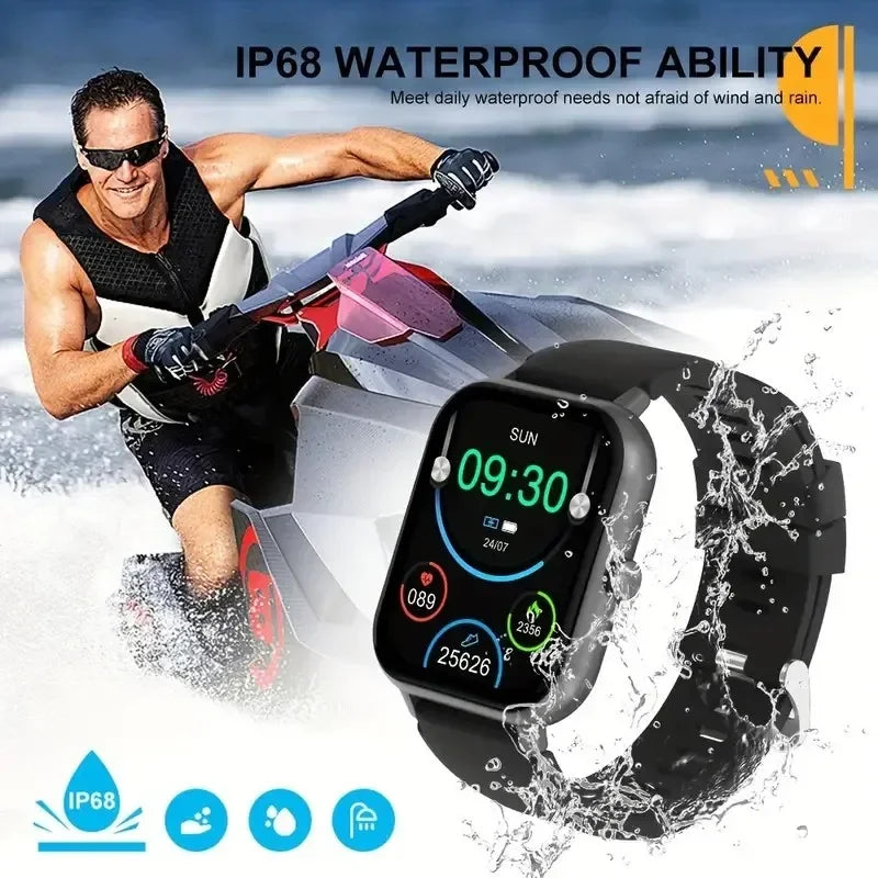Smartwatch With 1.83" Full Touch Screen,Text & Call Functions,100+ Sports Modes,Pedometer,Calorie Counter,Android & Iphone