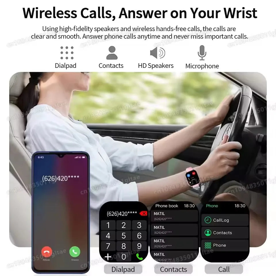 2026 New Smart Watch 2.01” Inch HD Screen Bluetooth Talk Pedometer IP68 Waterproof 123 Sport Modes Man Woman Watch Gift Pk HW12