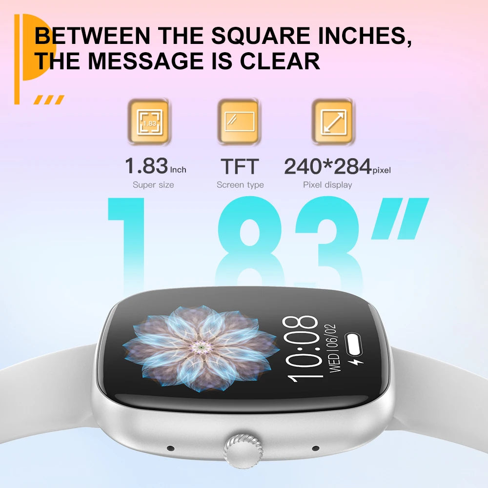 2024 NEW Smart Watch 1.83"  Full Touch Screen Sports Fitness Tracker with Call Function, Step & Calorie Counter Andiod and IOS