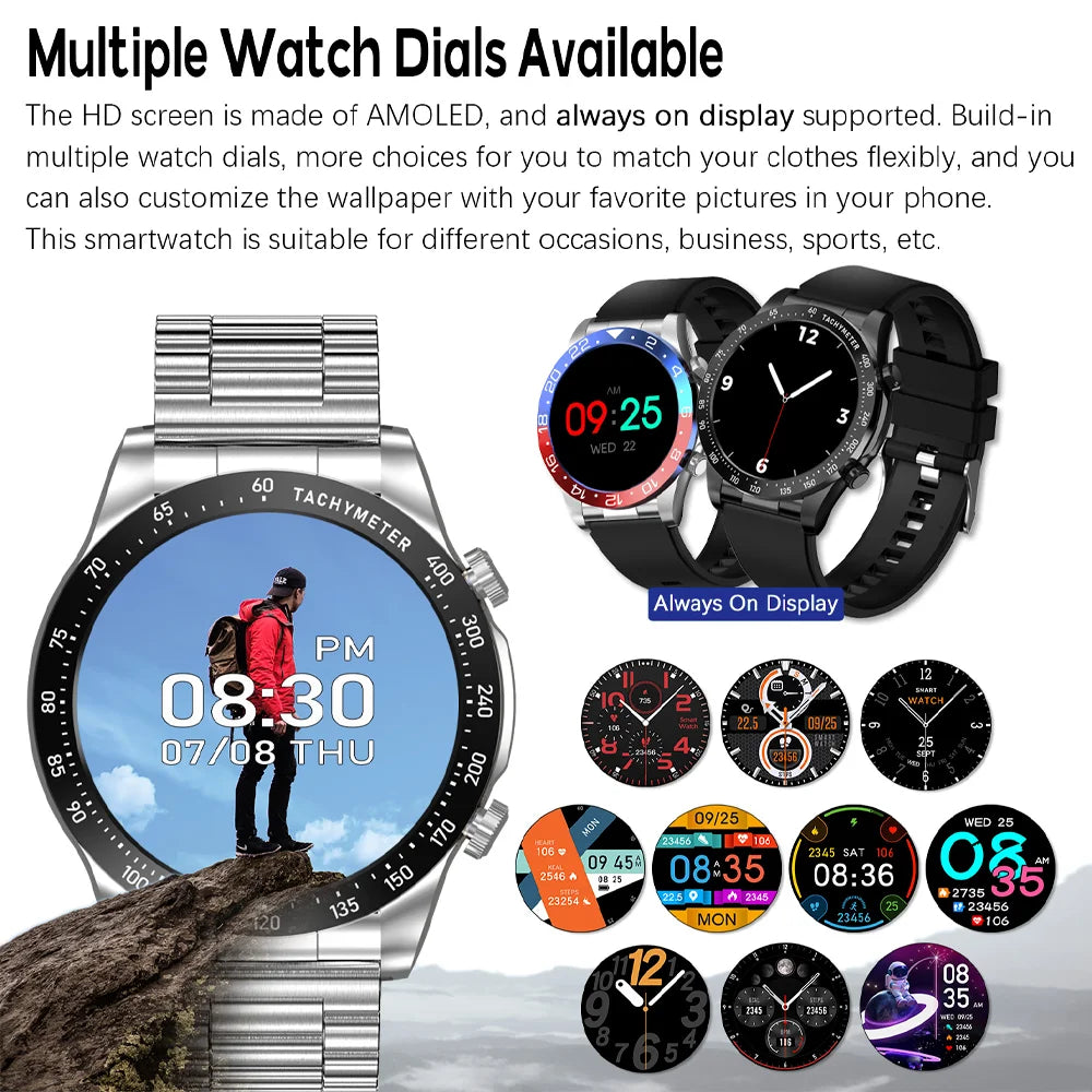 2026 new smart fitness watch with health tracking, heart rate monitor, NFC access, blood pressure check, and wireless calling,