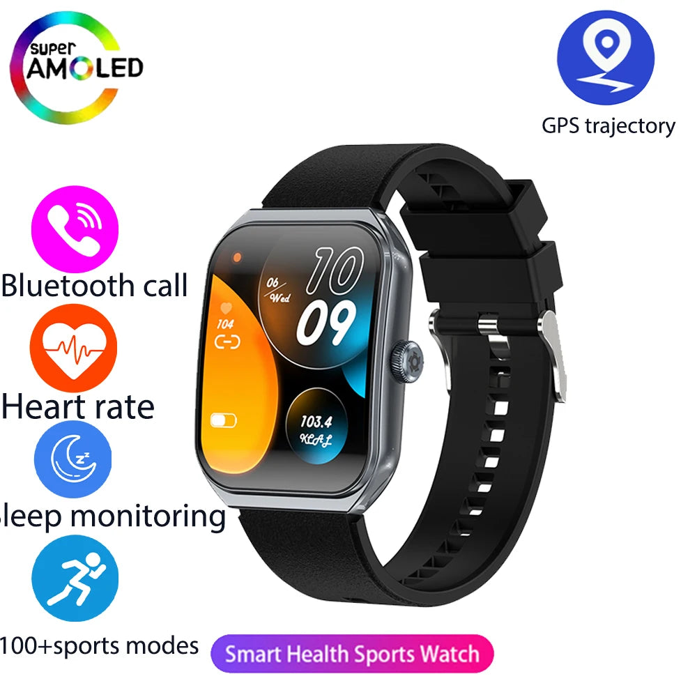 Smart Watch for Men's Women's 1.95-inch AMOLED HD Screen IP68 Waterproof 100+Sports Mode Fitness Tracker Heart Rate monitoring