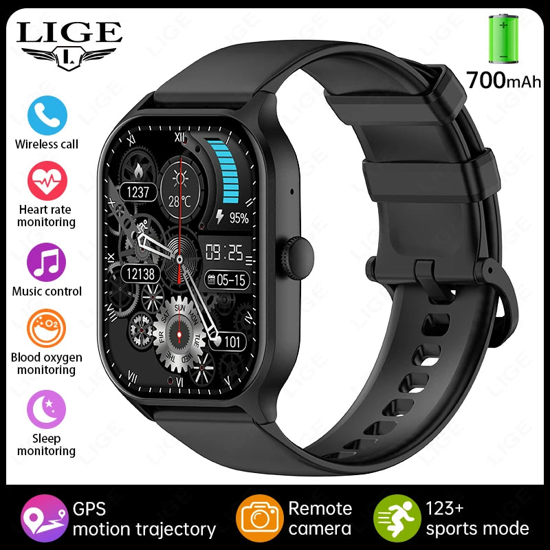 2026 New Smart Watch Diagnosis Blood Lipids Uric Acid Blood Pressure Smartwatch Men ECG+HRV Voice Bluetooth Call Health watch