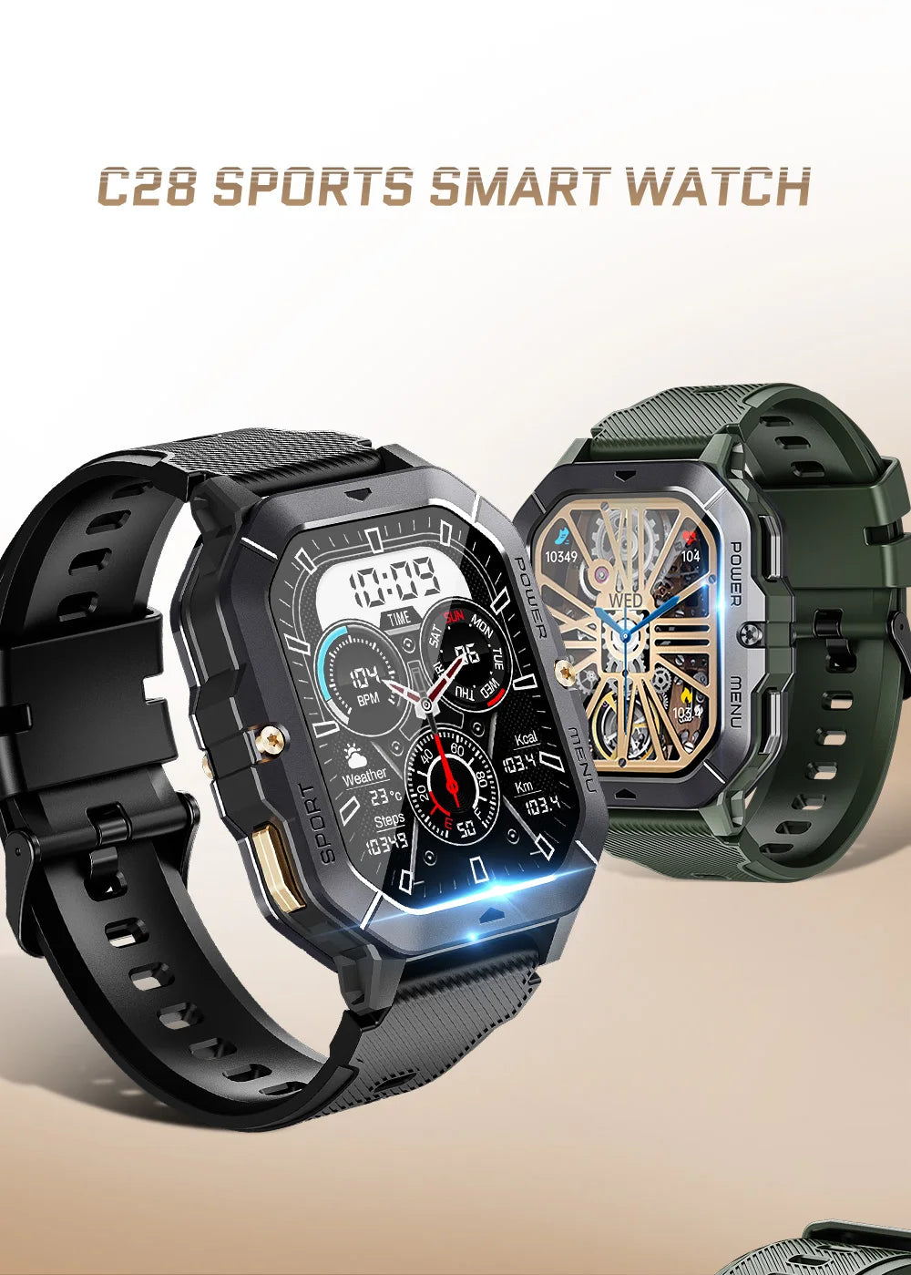 Smart Watch For Men 100+ Sports Modes,Activity Tracker with Heart Rate/SpO2/Sleep Monitor,1 ATM Waterproof  For Andriod IOS