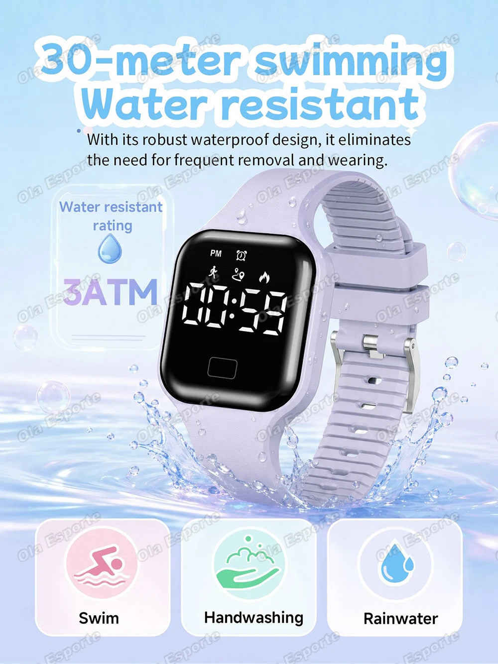 Smart Watch For Men Sports High School Student Sleep Monitor Waterproof Alarm Clock Multi Functional Women Electronic Watch HW12