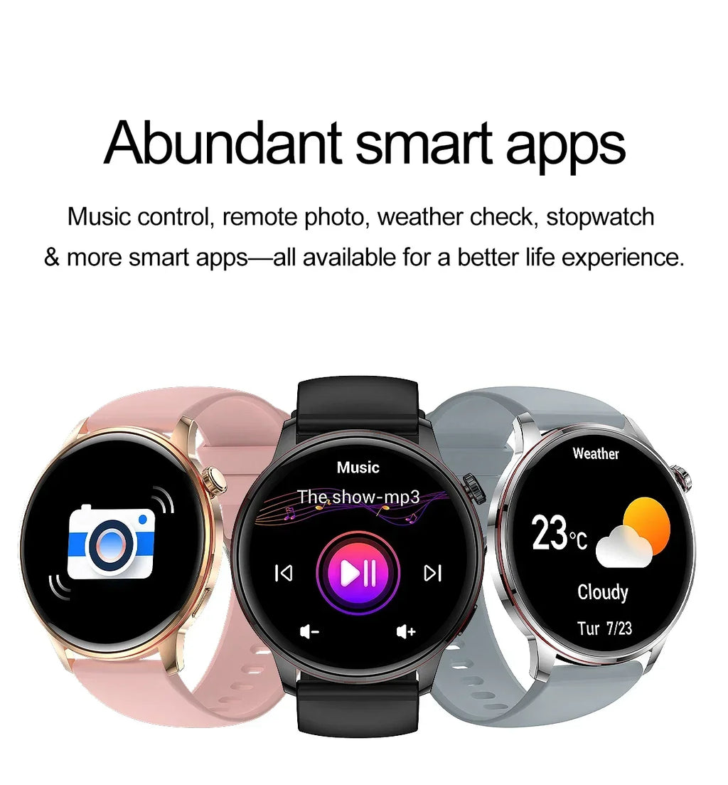 2026 Smart Fashion Watch 1.43'' 100+ Sports Mode Information Push Voice Assistant IP68 Waterproof Custom Watch Face Smart Watch