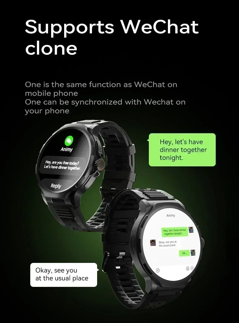 2025 New Smartwatch 1.85-inch Display High Definition Screen Android OS 4G SIM Card 180° Rotating Camera Waterproof WiFi GPS