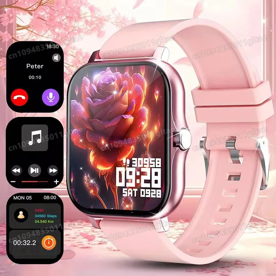 2026 New Smart Watch 2.01” Inch HD Screen Bluetooth Talk Pedometer IP68 Waterproof 123 Sport Modes Man Woman Watch Gift Pk HW12