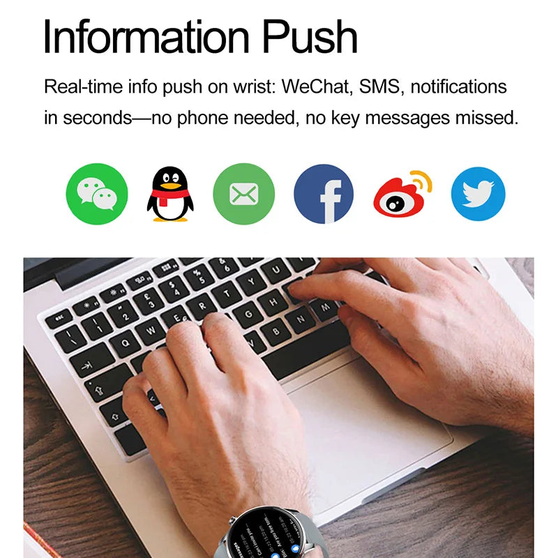 2026 Smart Fashion Watch 1.43'' 100+ Sports Mode Information Push Voice Assistant IP68 Waterproof Custom Watch Face Smart Watch