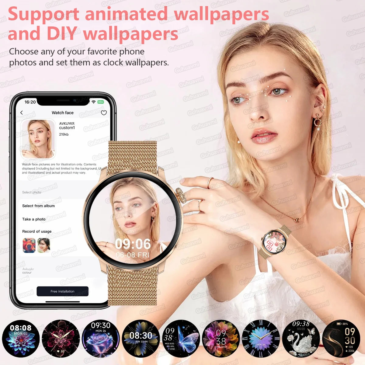 2026 New Smart Watch For Women Gift 1.43 Inch Full Touch Screen Sports Watches 500+Custom Dial Call Waterproof Smartwatch Ladies
