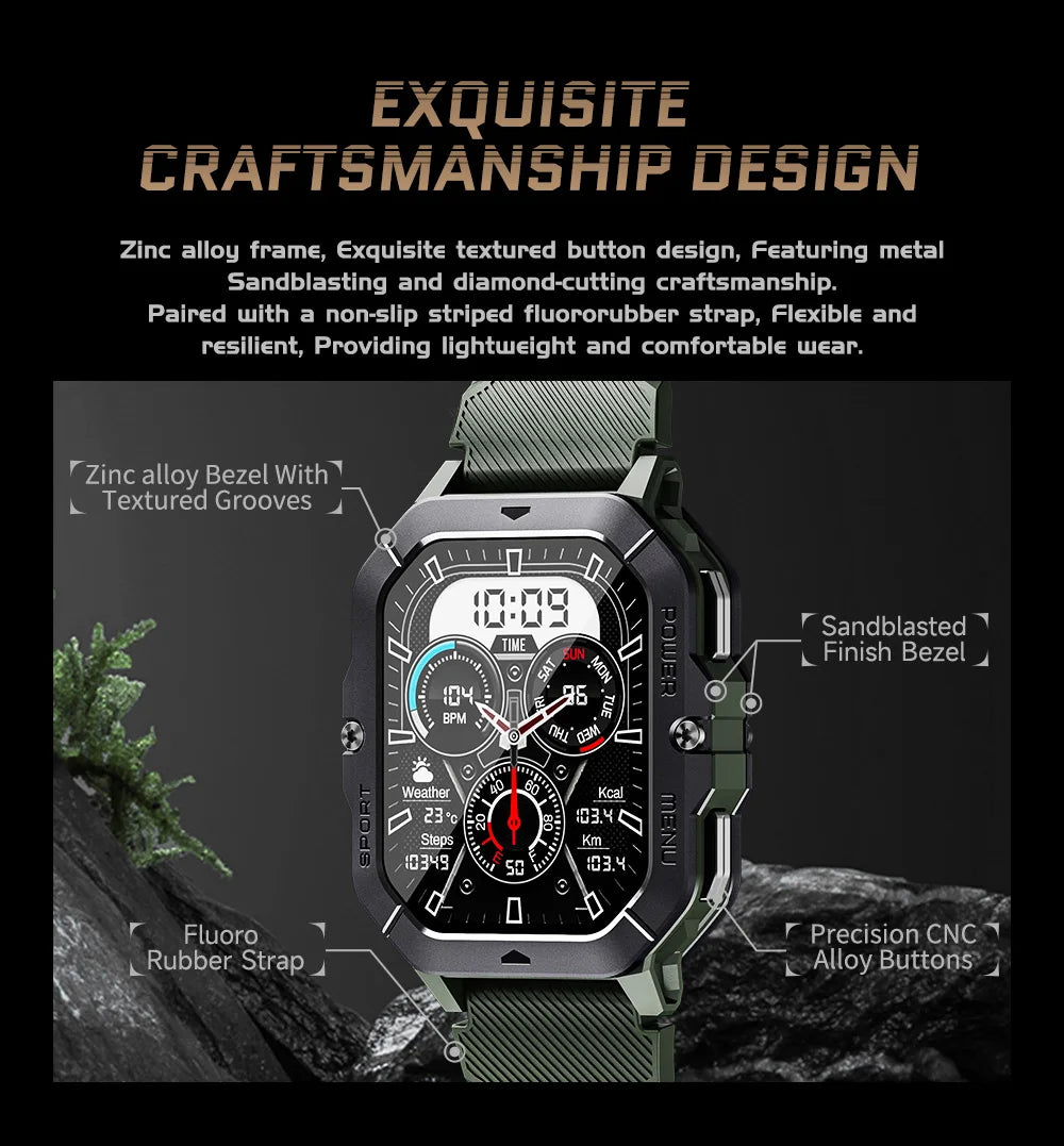 Smart Watch For Men 100+ Sports Modes,Activity Tracker with Heart Rate/SpO2/Sleep Monitor,1 ATM Waterproof  For Andriod IOS