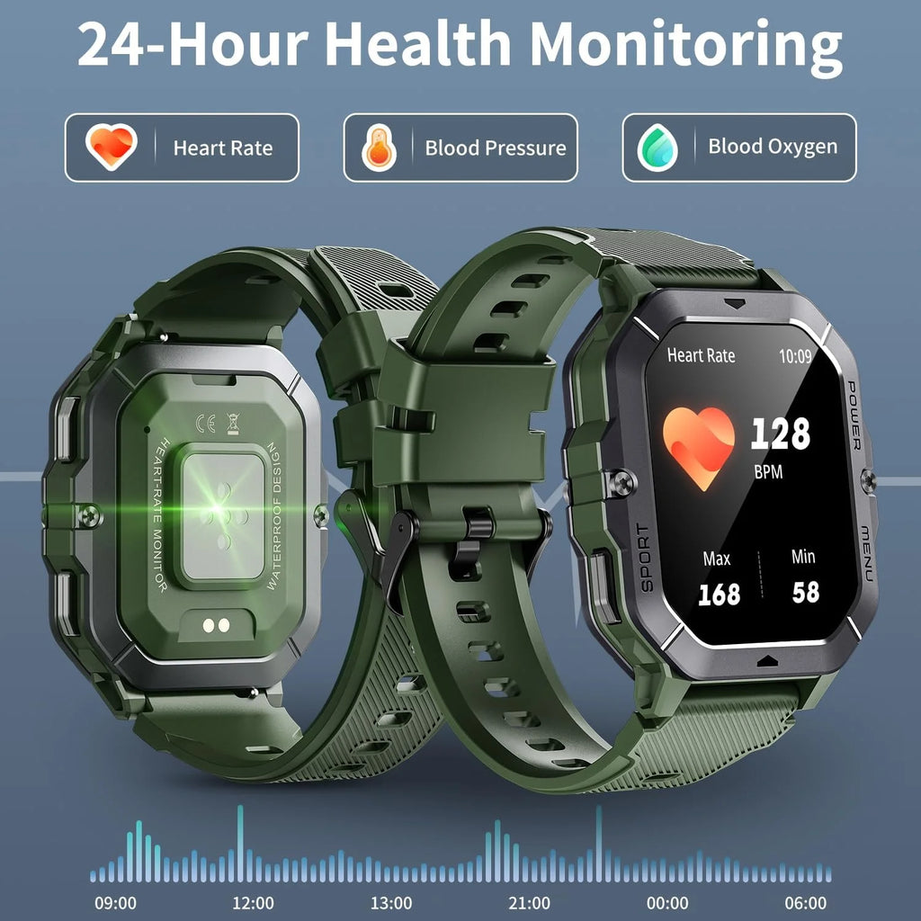 Smart Watch For Men 100+ Sports Modes,Activity Tracker with Heart Rate/SpO2/Sleep Monitor,1 ATM Waterproof  For Andriod IOS