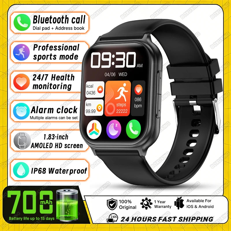 2026 New Smartwatches Men Women Professional Sports Fitness IP68 Waterproof Built-in 24H Heart Rate Bluetooth Call Smart Watch