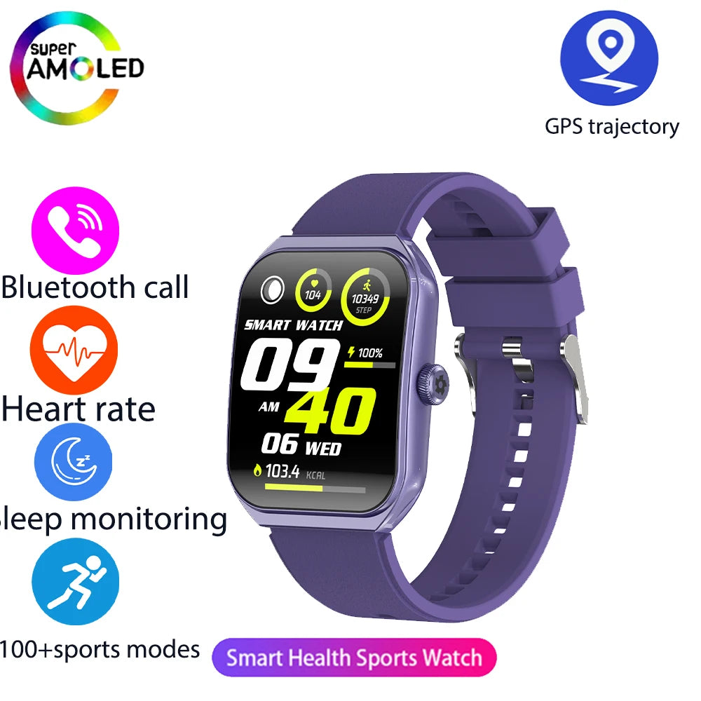 Smart Watch for Men's Women's 1.95-inch AMOLED HD Screen IP68 Waterproof 100+Sports Mode Fitness Tracker Heart Rate monitoring