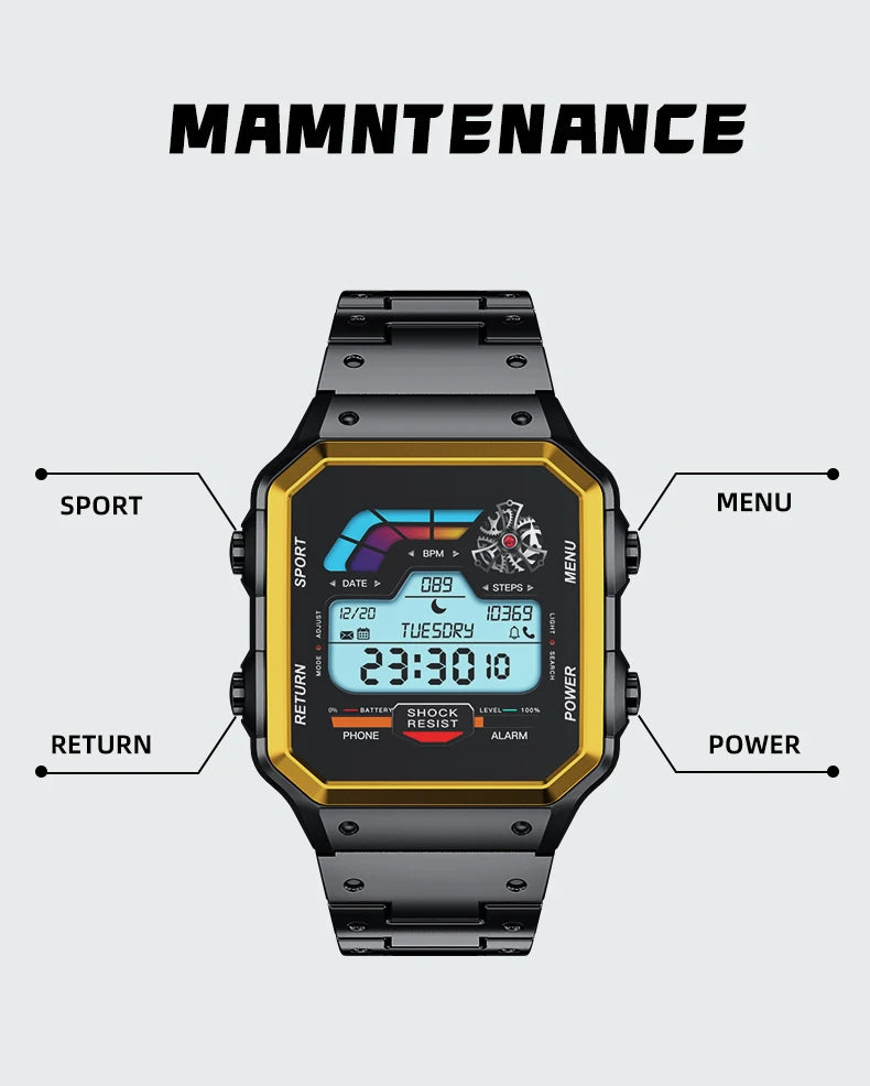 Aiweile AW38 Smart Watch Man High-End Luxury for Android IOS Fitness Tracker Sport Business Bluetooth Call DIY Faces Steel Voice