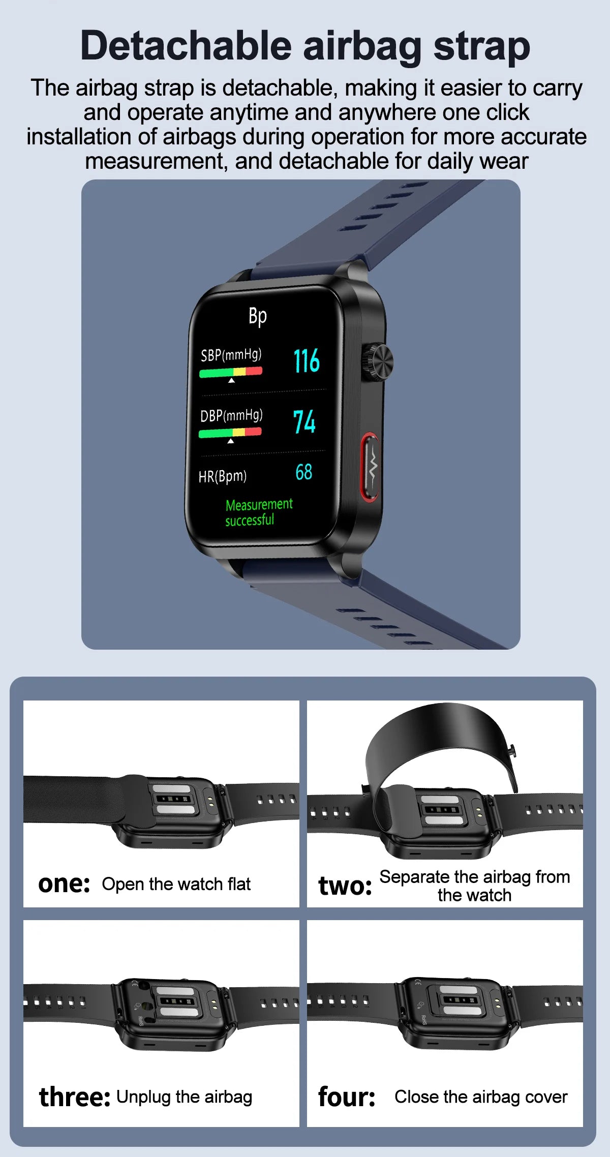 2026 New Smart Watch air Pump ECG True Accurately Blood Pressure Airbag health watch Uric Acid Blood Lipids watch men waterproof