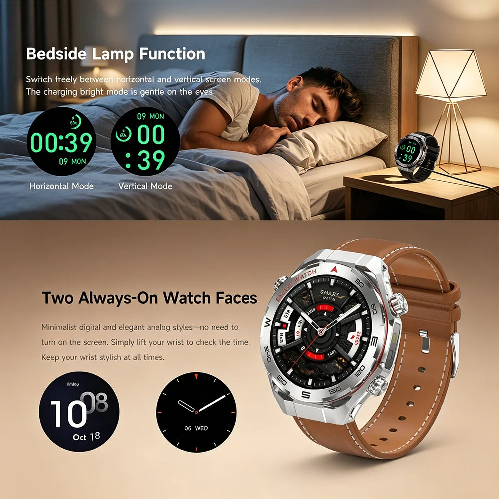 2026 smartwatch, 1.5-inch touchscreen, supports wireless calls, music, various sports modes, message sending and alarm functions
