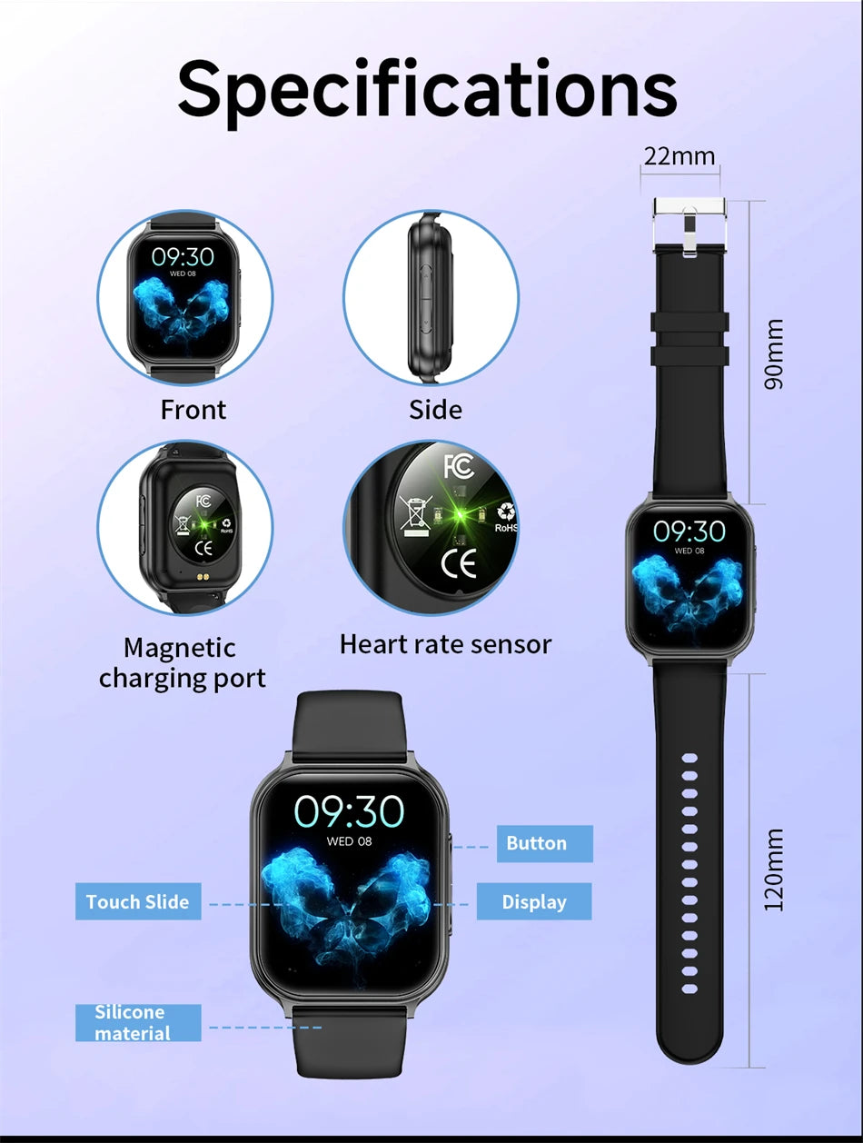 2026 New Smartwatches Men Women Professional Sports Fitness IP68 Waterproof Built-in 24H Heart Rate Bluetooth Call Smart Watch