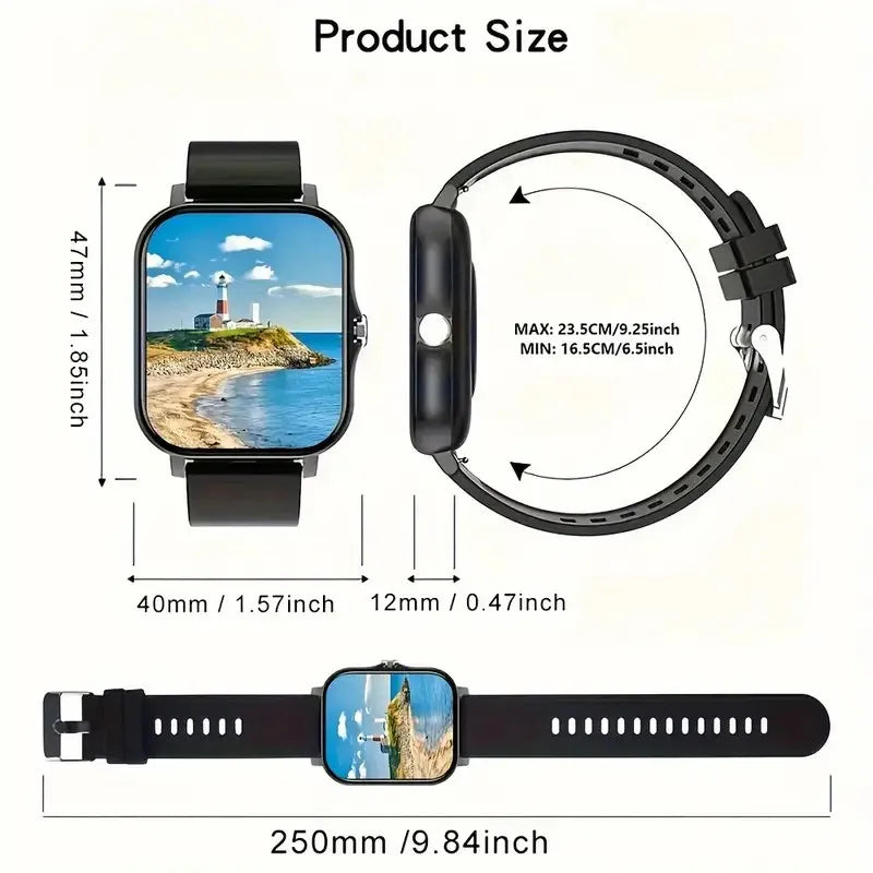 2026 Smart Watch 1.83 Inch HD Display Answer Make Call Message Preview Sport Modes DIY Dial Weather Forecast Men Women