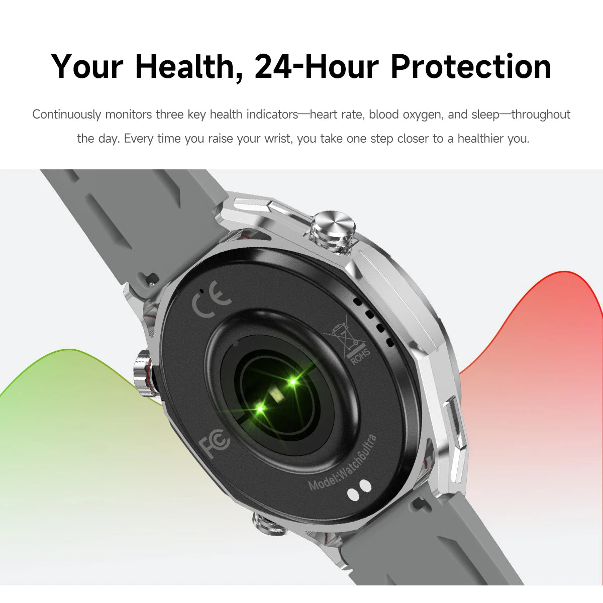 2026 smartwatch, 1.5-inch touchscreen, supports wireless calls, music, various sports modes, message sending and alarm functions