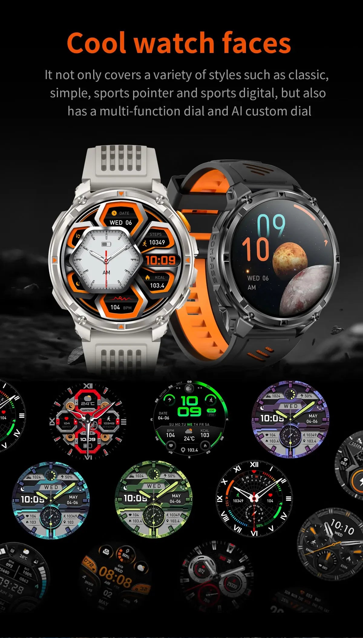 Smart Watch IP68 Waterproof Alarm Clock Reminder Music Control Breathing Training Exercise Mode Health Monitoring Smart Watch