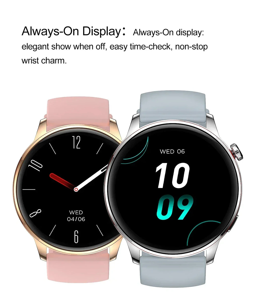 2026 Smart Fashion Watch 1.43'' 100+ Sports Mode Information Push Voice Assistant IP68 Waterproof Custom Watch Face Smart Watch