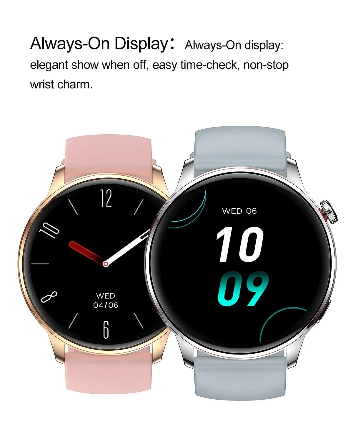 2026 Smart Fashion Watch 1.43'' 100+ Sports Mode Information Push Voice Assistant IP68 Waterproof Custom Watch Face Smart Watch