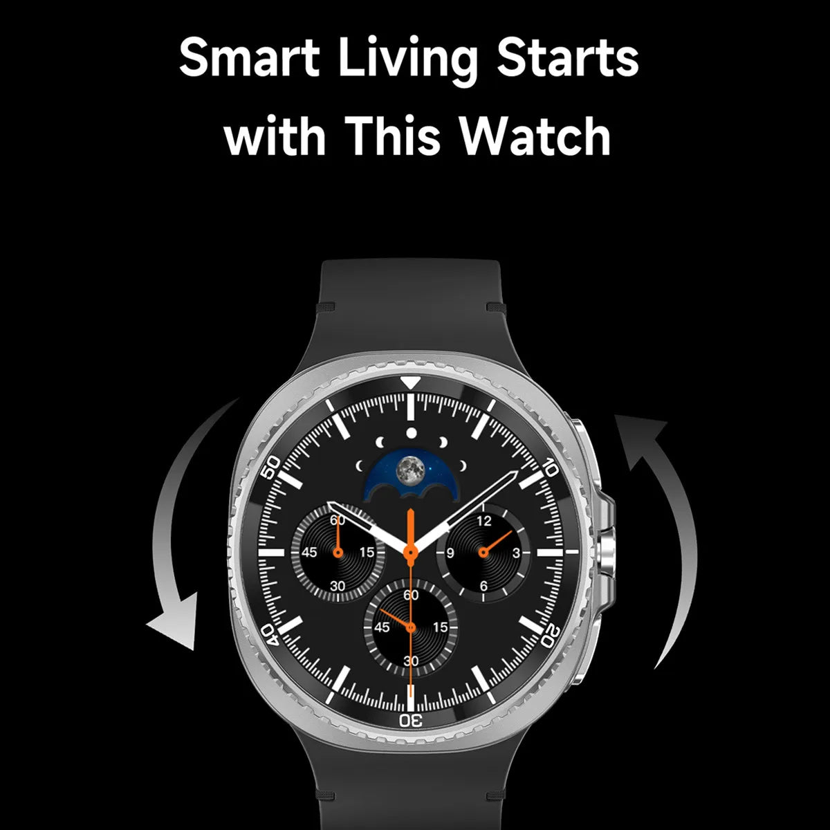 Smart Watch Man with Rotating Bezel AI Voice Assistant Receive Call 3ATM Waterproof Remote Music 1.43inch HD Screen Wristwatch