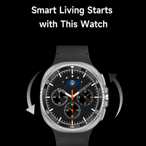 Smart Watch Man with Rotating Bezel AI Voice Assistant Receive Call 3ATM Waterproof Remote Music 1.43inch HD Screen Wristwatch