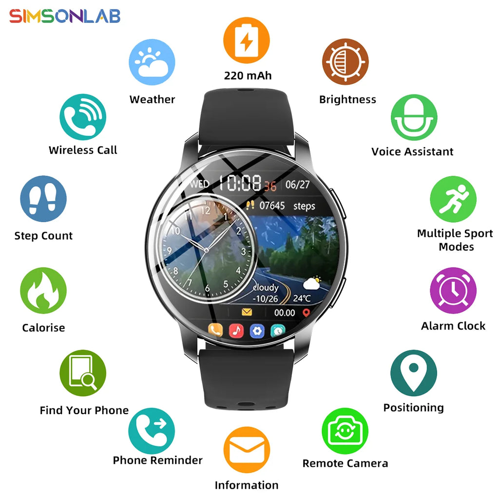 2026 New Smart Watch for Android/IOS 1.46''HD Display Camera Control Wireless Phone Call Voice Answer Christmas Gift Men Women