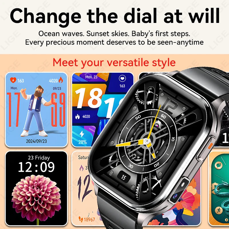 2026 New Men Smart Watch Photos Record Video Health Monitor Waterproof BT Call Recording Sports Fitness Camera Smart Watch Women