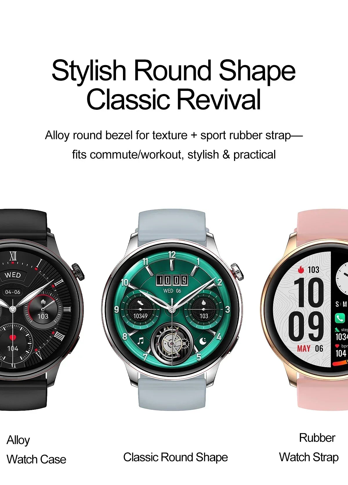 2026 Smart Fashion Watch 1.43'' 100+ Sports Mode Information Push Voice Assistant IP68 Waterproof Custom Watch Face Smart Watch