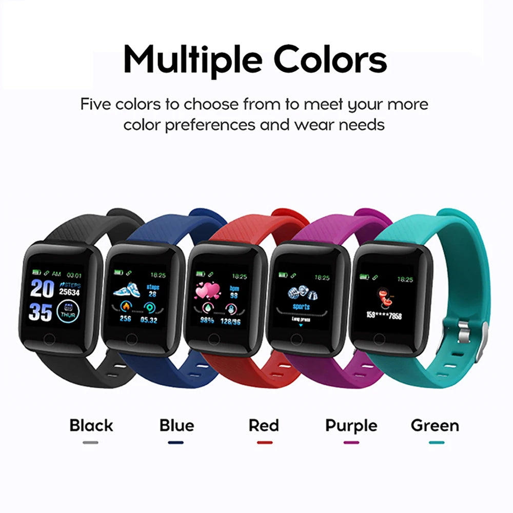 Smart Watch 116Plus D13 Sport Wristband Running Fitness Monitor Track Heart Rate Message Remind Men Smartwatch Woman Clock