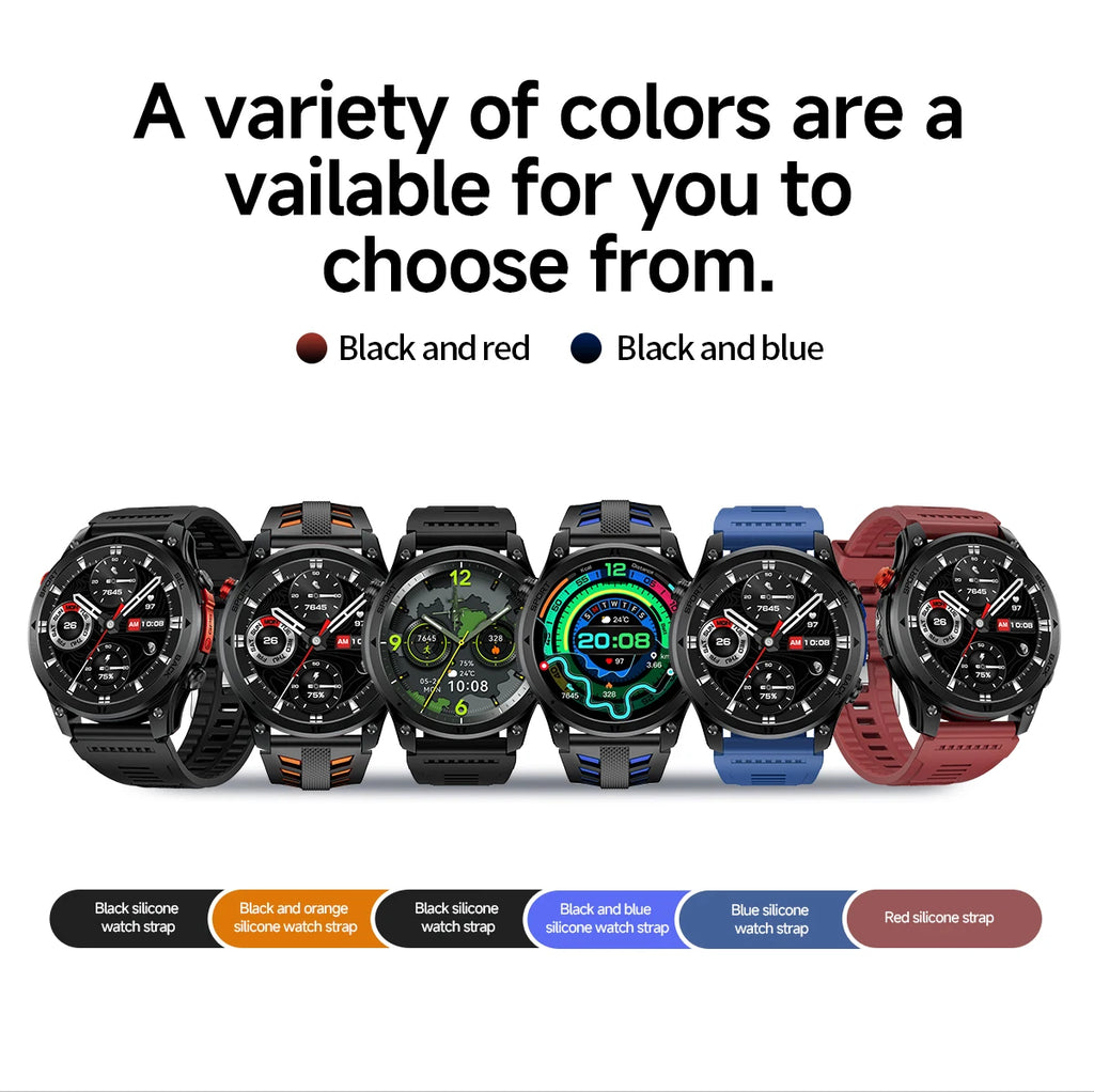 2026NEW Smart Watch Outdoors Sports MAN Bluetooth Call IP68 Waterproof Heart Rate GPS HD Screen Large Battery Health Monitoring