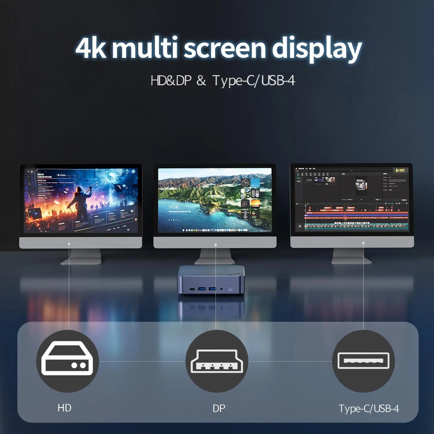 Mini PC Computer i5-1340P WIFI6 BT5.2 Mini Gaming PC 2.5G LAN USB4.0 DDR5 4800MHz PCIe SSD Mini Desktop Computer/ OpenClaw