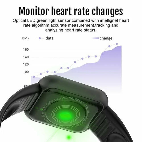 Y68 Smart Watch Men Women Heart Rate Oxygen Blood Pressure Monitoring Multi-Function Sleep Monitoring Smartwatch for Ios Android