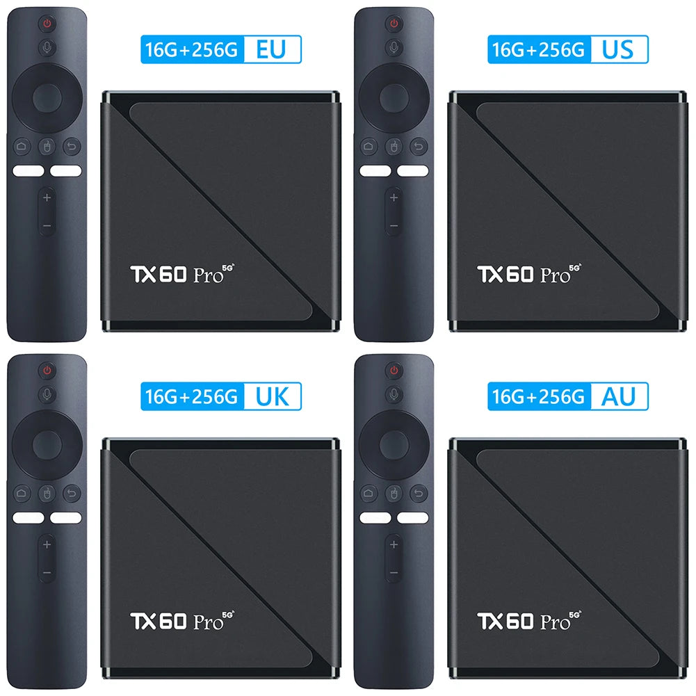Smart TV Box Android 24 16GB 256GB Set Top Box 14K H313 Quad Core 2.4G/5G Dual WiFi Media Player TV Box with Remote