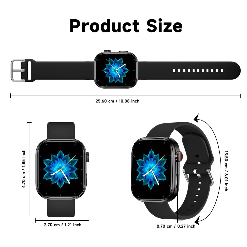 2026 NEW Smart Watch for Android/IOS 2.01“ HD Screen Health Monitoring Bluetooth Call Music Control Sport Watch for Men Women