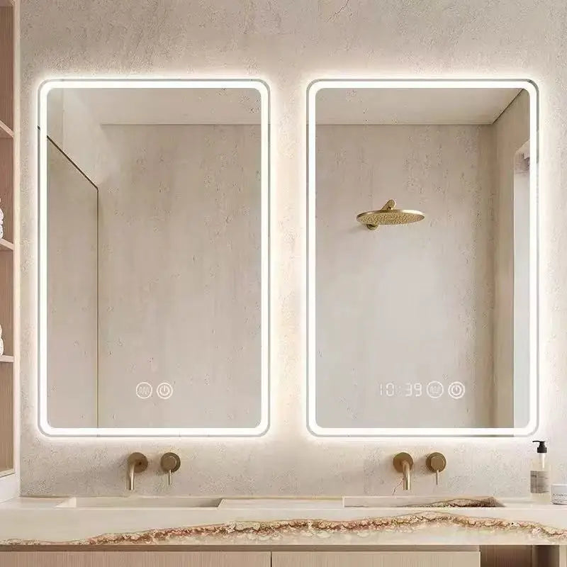 Smart Lighted Mirror With Touch Screen TV Tri-color Adjustable Light 2 in 1 Mirror TV Ideal for Hotels and RV