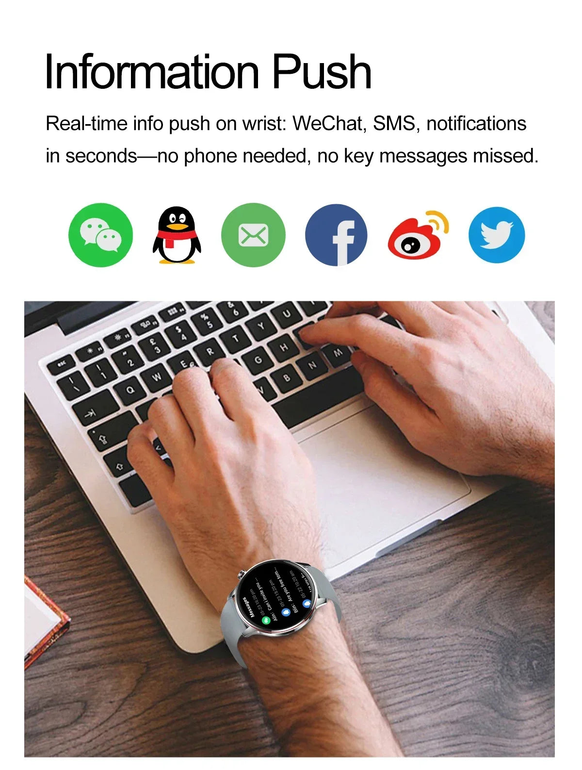 2026 Smart Fashion Watch 1.43'' 100+ Sports Mode Information Push Voice Assistant IP68 Waterproof Custom Watch Face Smart Watch