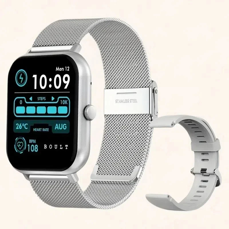 Smartwatch With 1.83" Full Touch Screen,Text & Call Functions,100+ Sports Modes,Pedometer,Calorie Counter,Android & Iphone